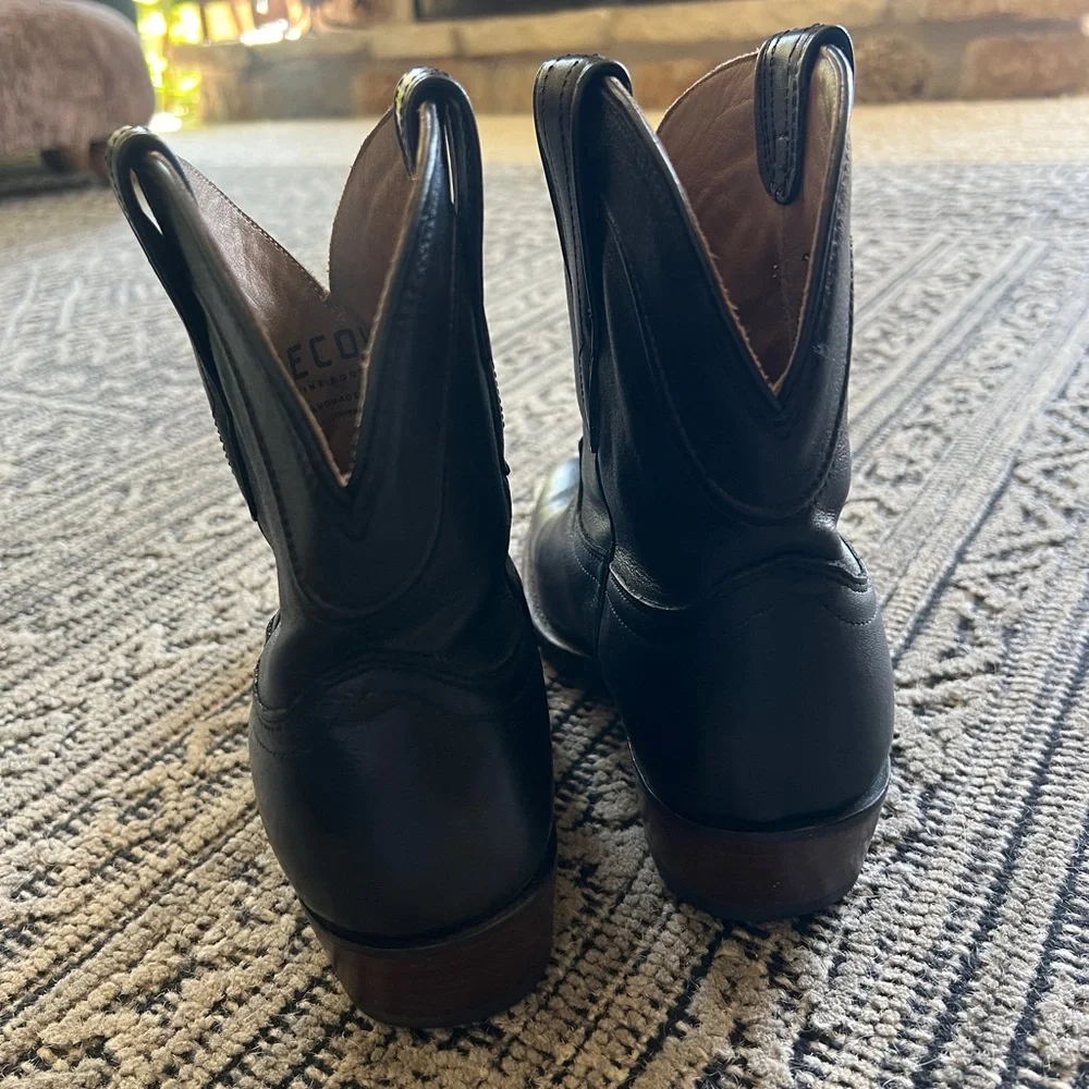 Tecovas Black Leather Ankle Boots - Picture 8 of 10